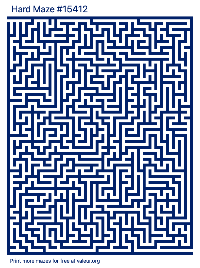 Free Printable Hard Maze number 15412