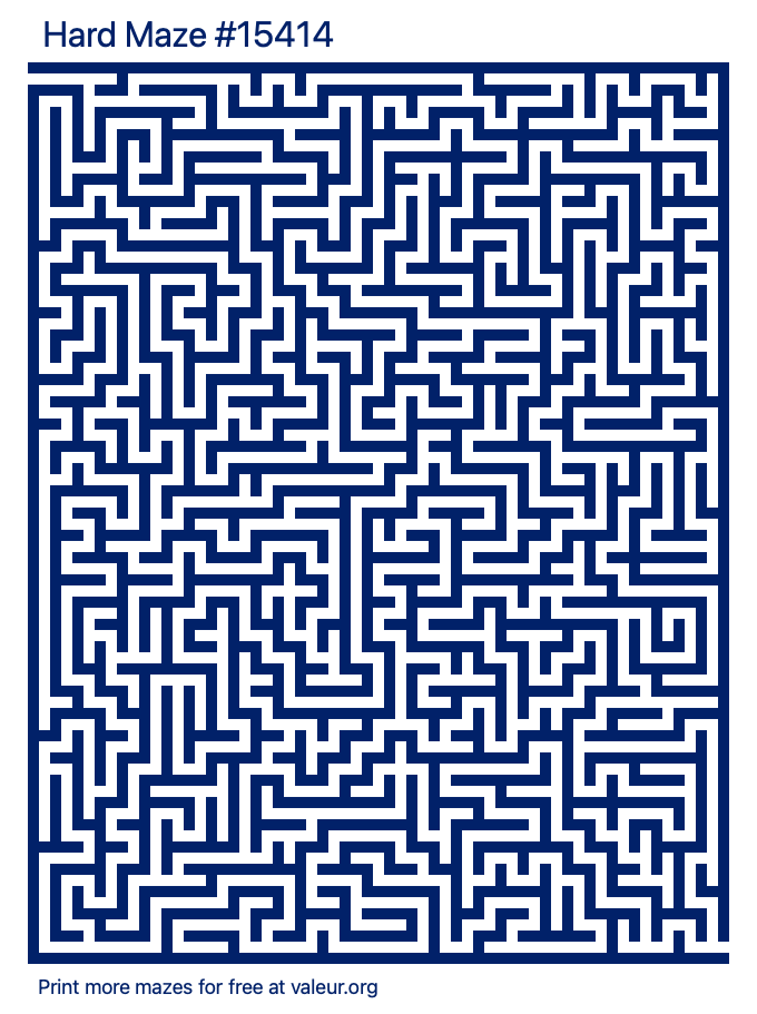 Free Printable Hard Maze number 15414
