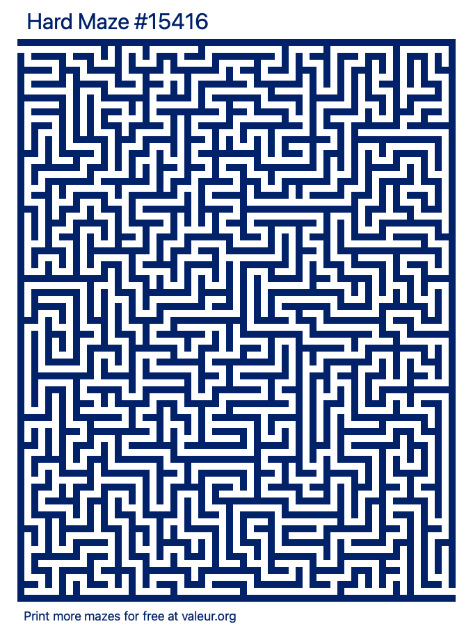 Free Printable Hard Maze number 15416