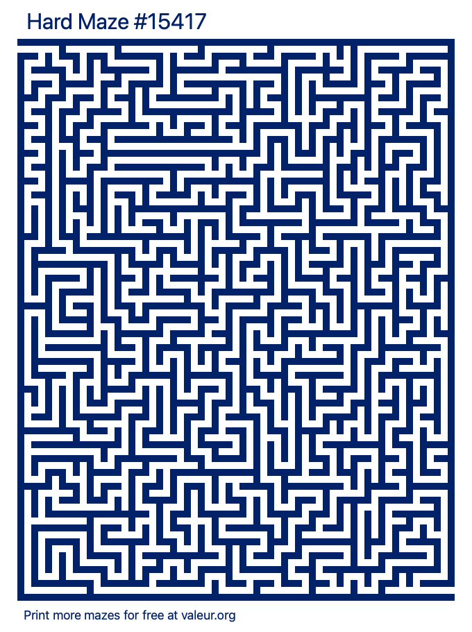 Free Printable Hard Maze number 15417