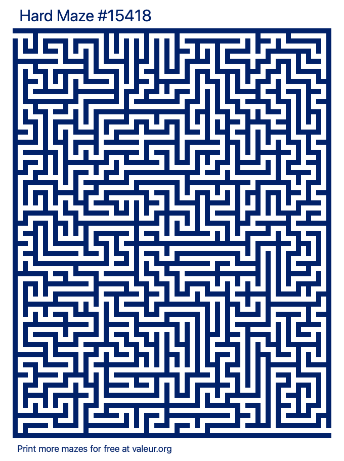 Free Printable Hard Maze number 15418