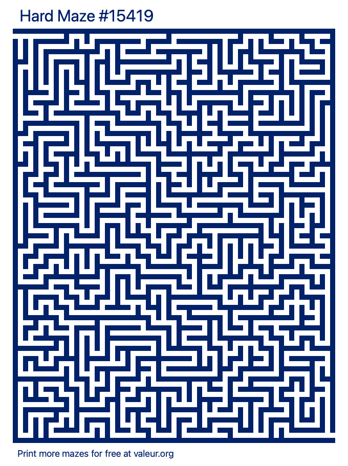 Free Printable Hard Maze number 15419