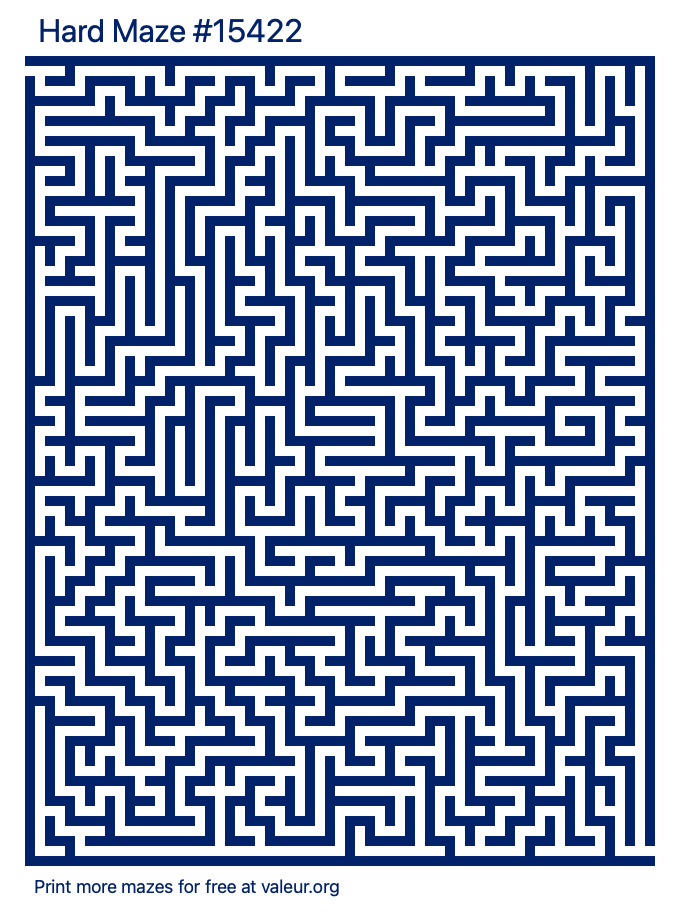 Free Printable Hard Maze number 15422