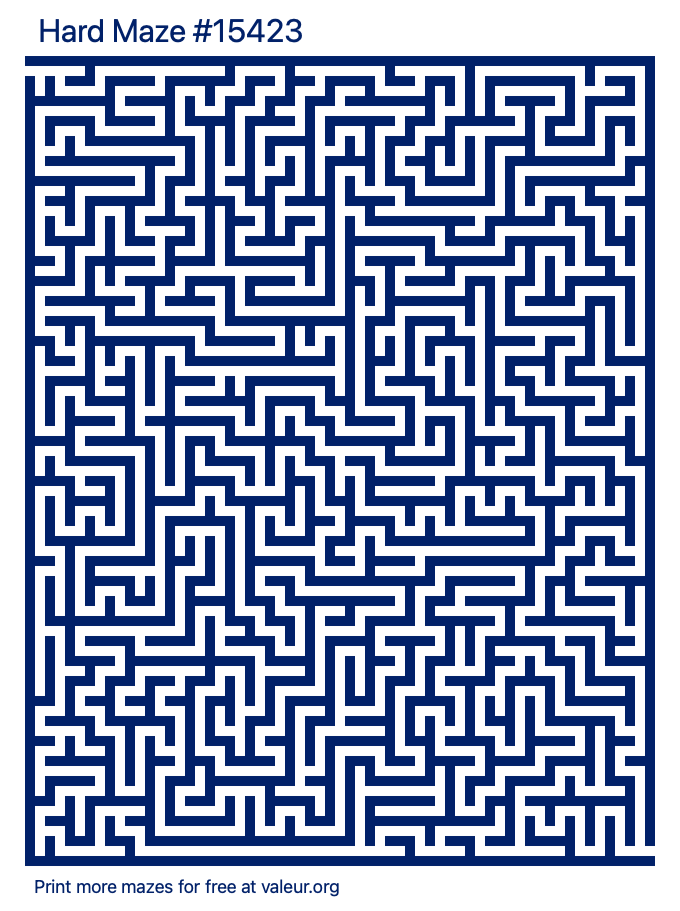 Free Printable Hard Maze number 15423