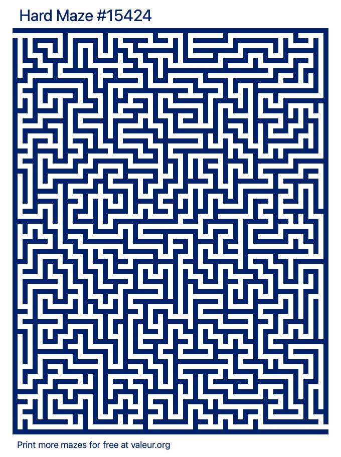 Free Printable Hard Maze number 15424