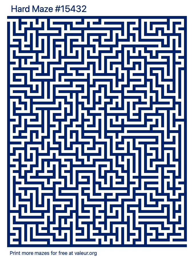 Free Printable Hard Maze number 15432