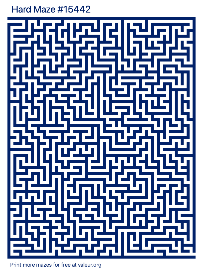 Free Printable Hard Maze number 15442
