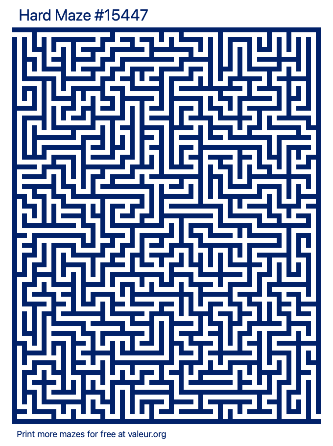 Free Printable Hard Maze number 15447