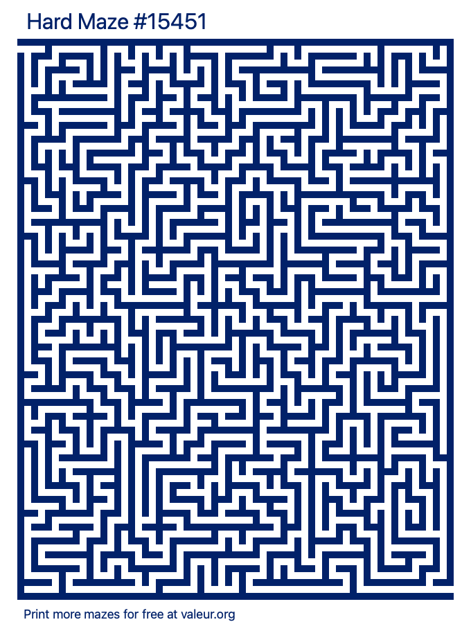 Free Printable Hard Maze number 15451