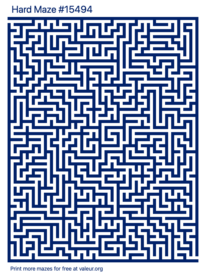Free Printable Hard Maze number 15494