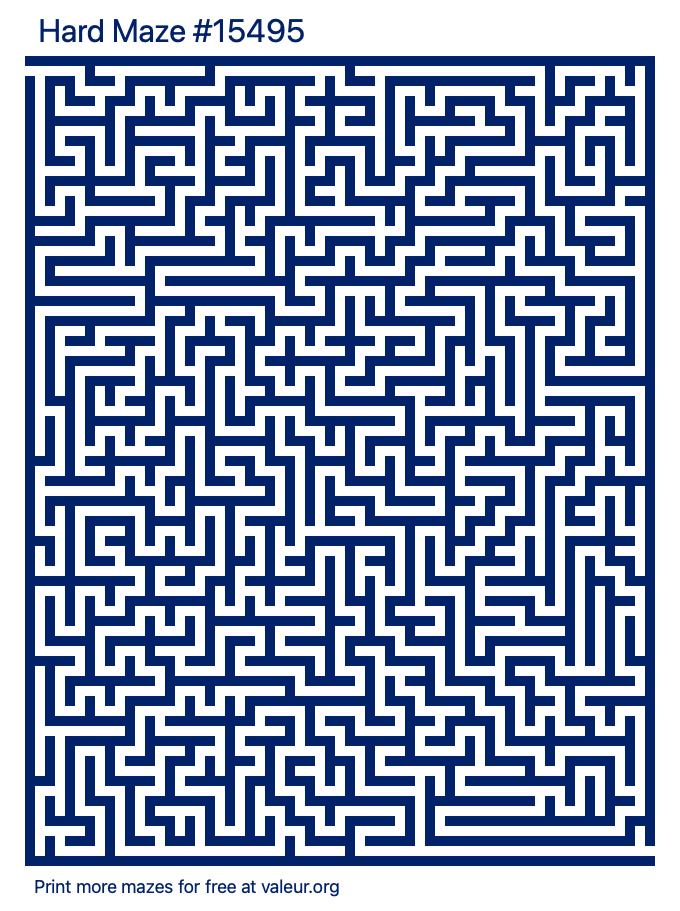 Free Printable Hard Maze number 15495