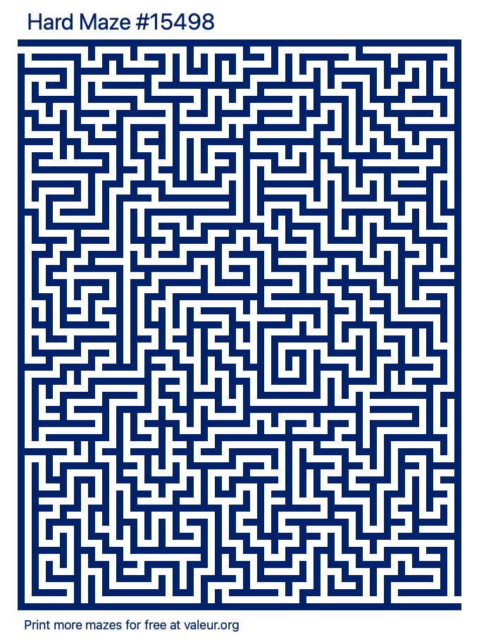 Free Printable Hard Maze number 15498