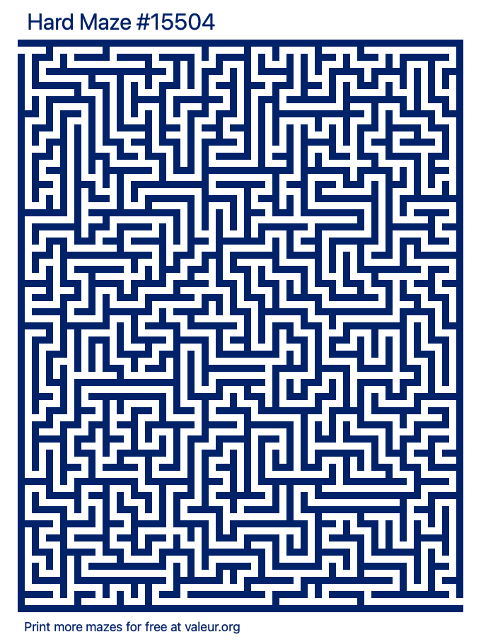 Free Printable Hard Maze number 15504