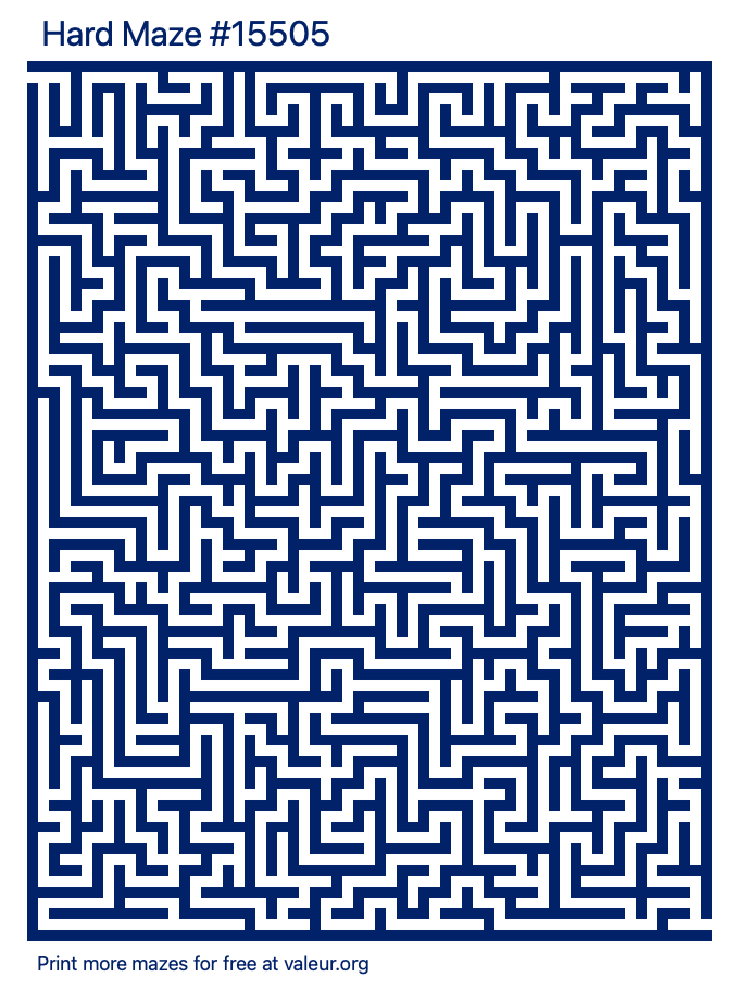 Free Printable Hard Maze number 15505