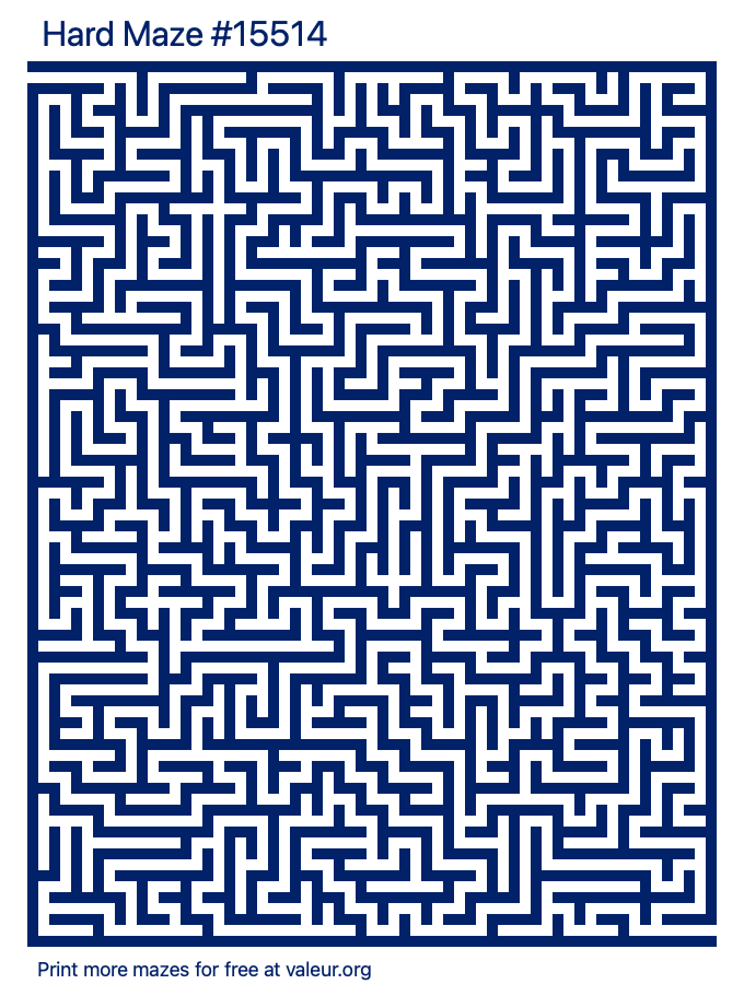 Free Printable Hard Maze number 15514