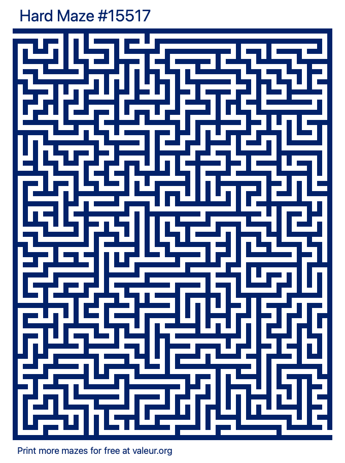 Free Printable Hard Maze number 15517