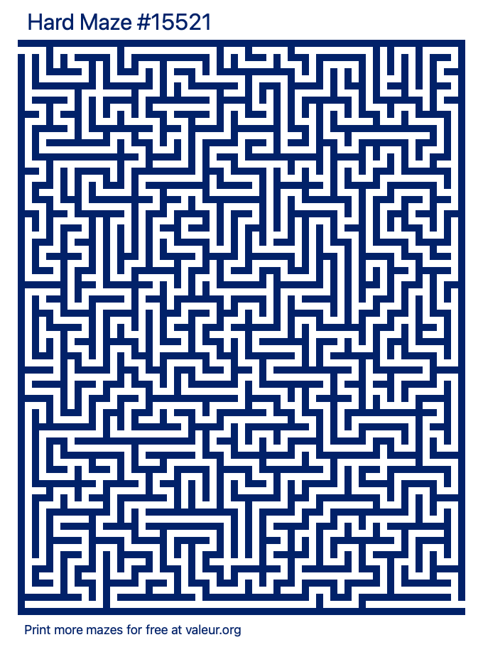 Free Printable Hard Maze number 15521