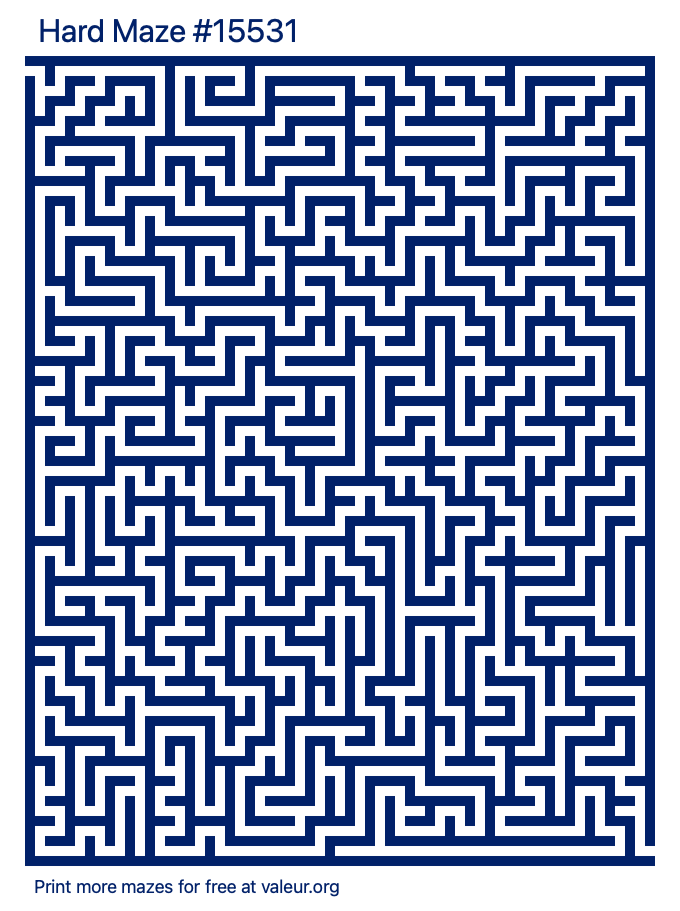 Free Printable Hard Maze number 15531
