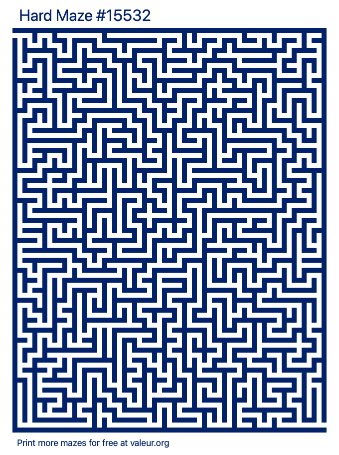 Free Printable Hard Maze number 15532