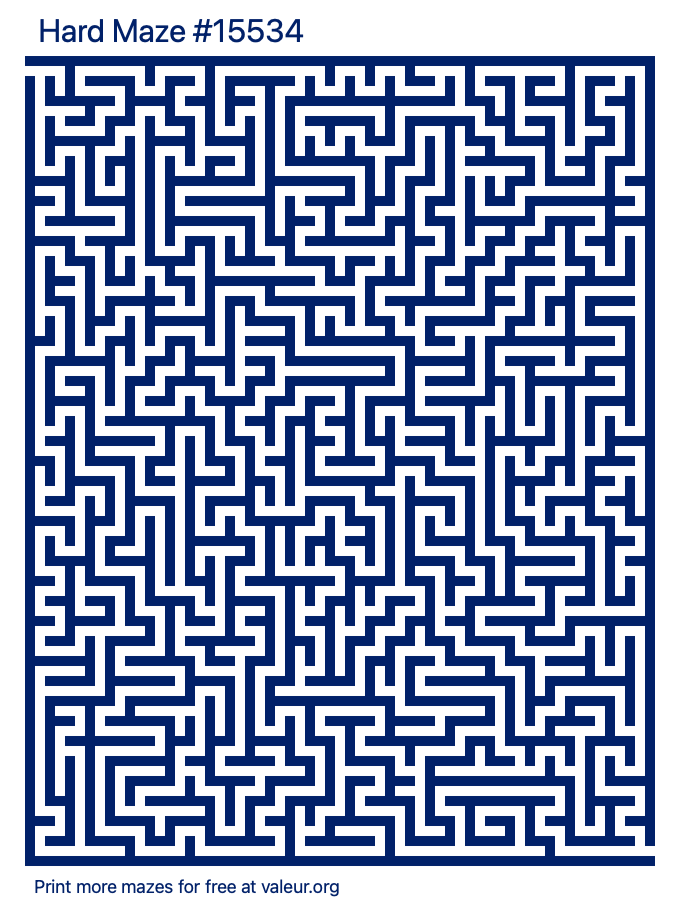 Free Printable Hard Maze number 15534