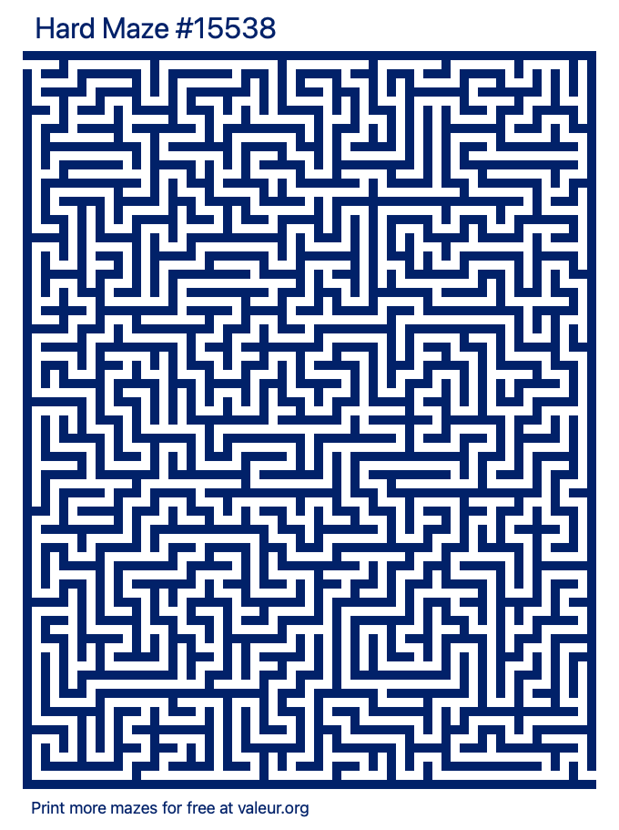 Free Printable Hard Maze number 15538
