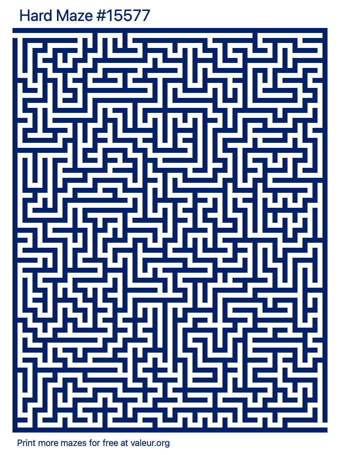 Free Printable Hard Maze number 15577
