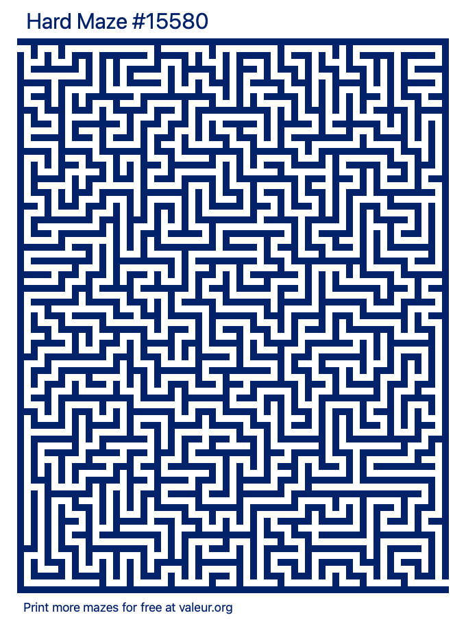 Free Printable Hard Maze number 15580