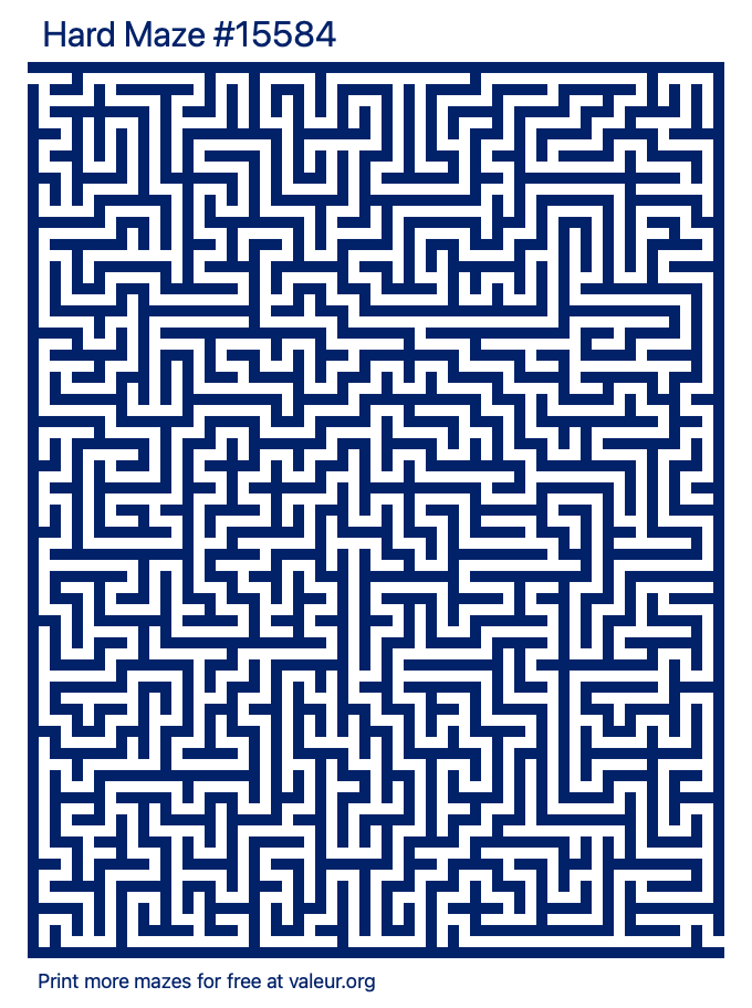 Free Printable Hard Maze number 15584