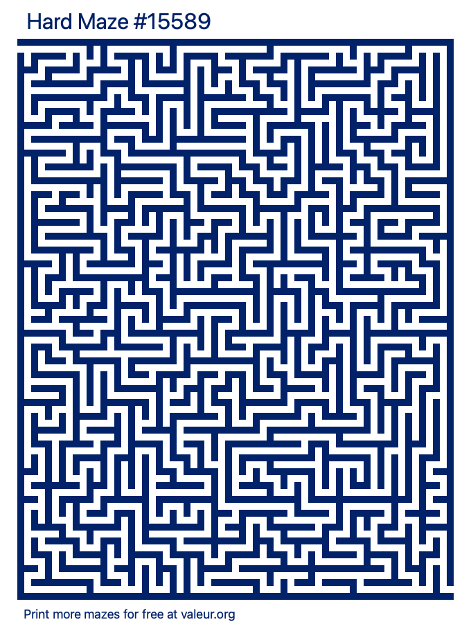 Free Printable Hard Maze with the Answer #15589