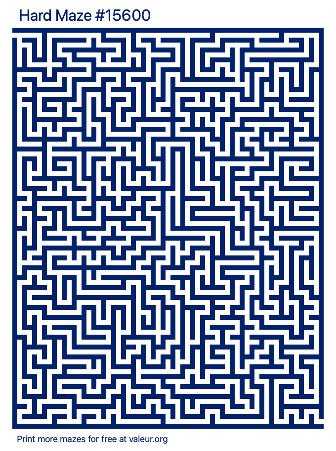 Free Printable Hard Maze number 15600