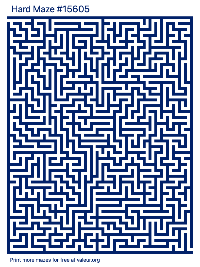 Free Printable Hard Maze number 15605