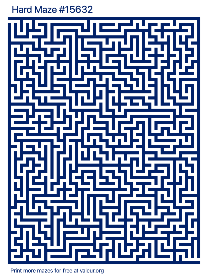 Free Printable Hard Maze number 15632