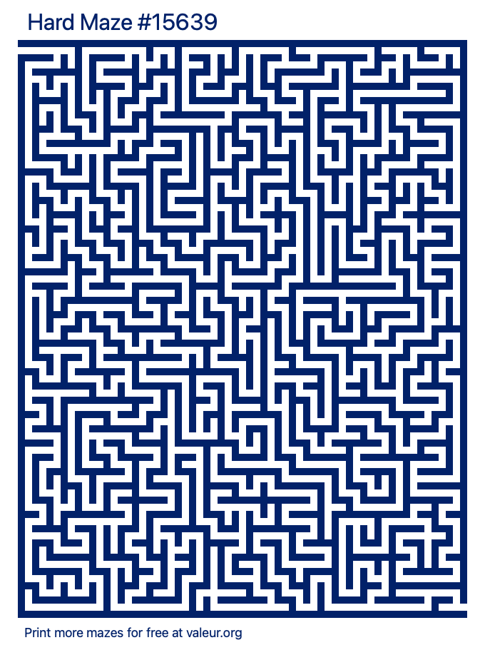 Free Printable Hard Maze number 15639