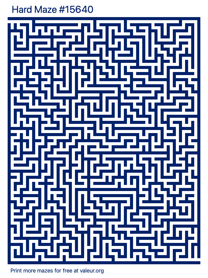 Free Printable Hard Maze number 15640