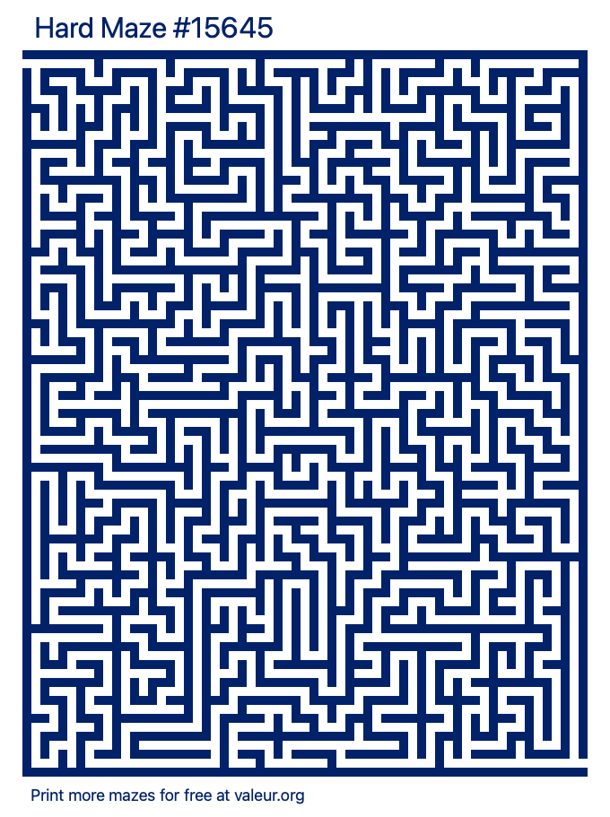 Free Printable Hard Maze number 15645