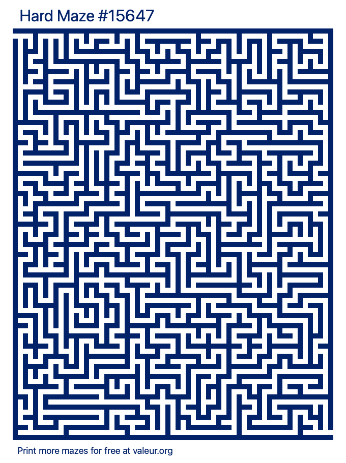 Free Printable Hard Maze number 15647