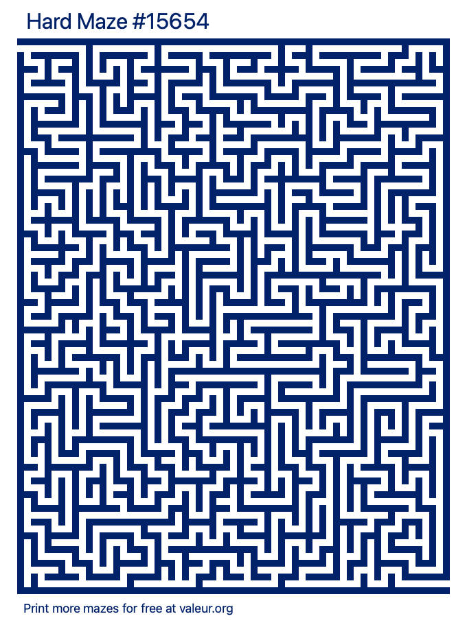 Free Printable Hard Maze number 15654