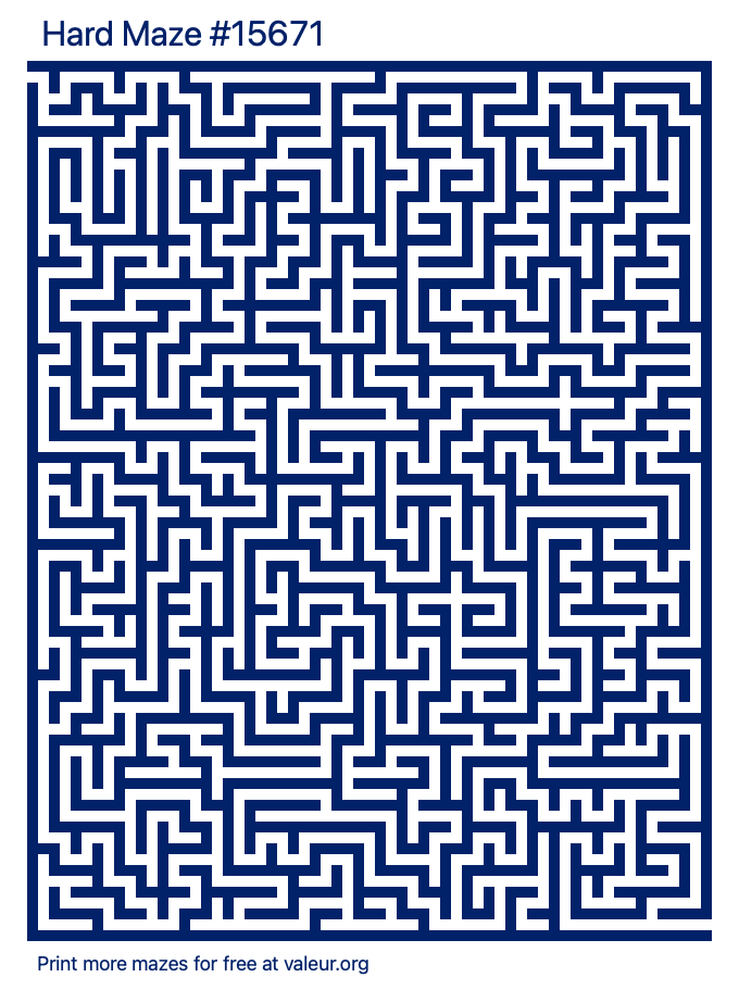 Free Printable Hard Maze number 15671