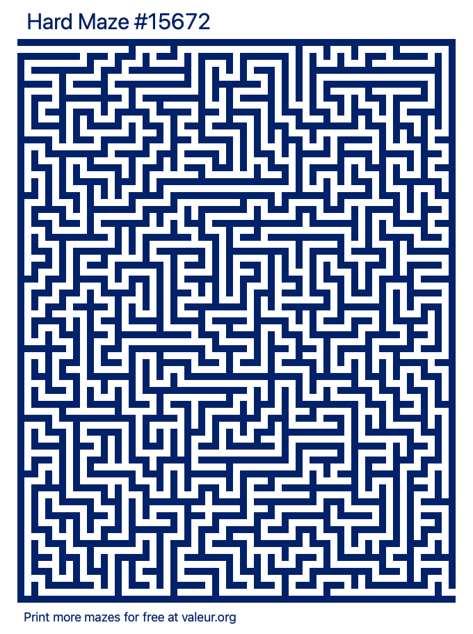 Free Printable Hard Maze number 15672