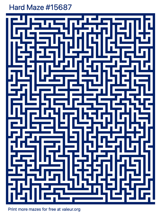 Free Printable Hard Maze number 15687