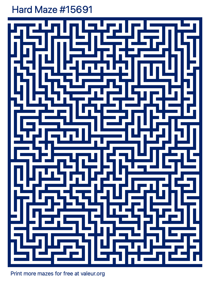 Free Printable Hard Maze number 15691