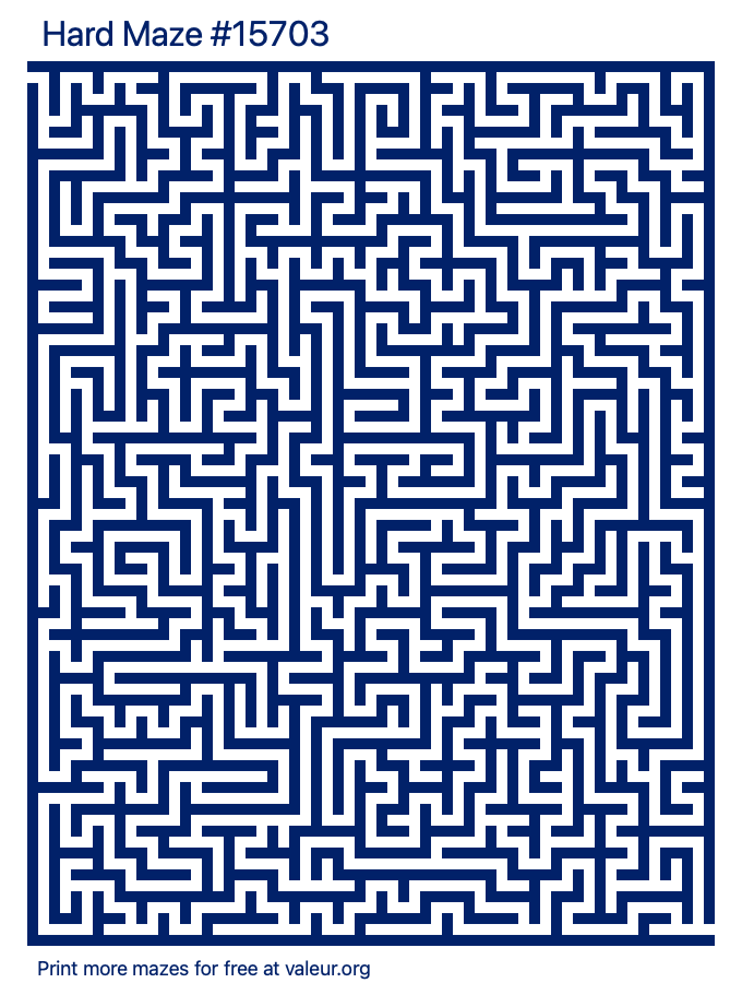 Free Printable Hard Maze number 15703