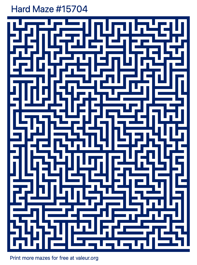 Free Printable Hard Maze number 15704