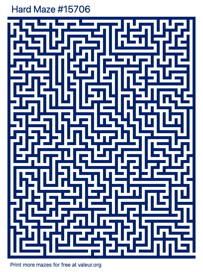 Free Printable Hard Maze number 15706