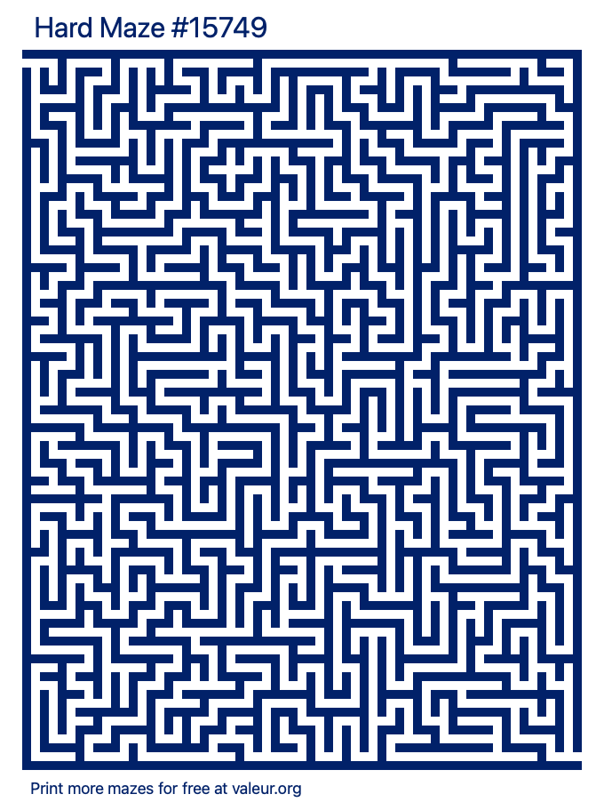 Free Printable Hard Maze number 15749