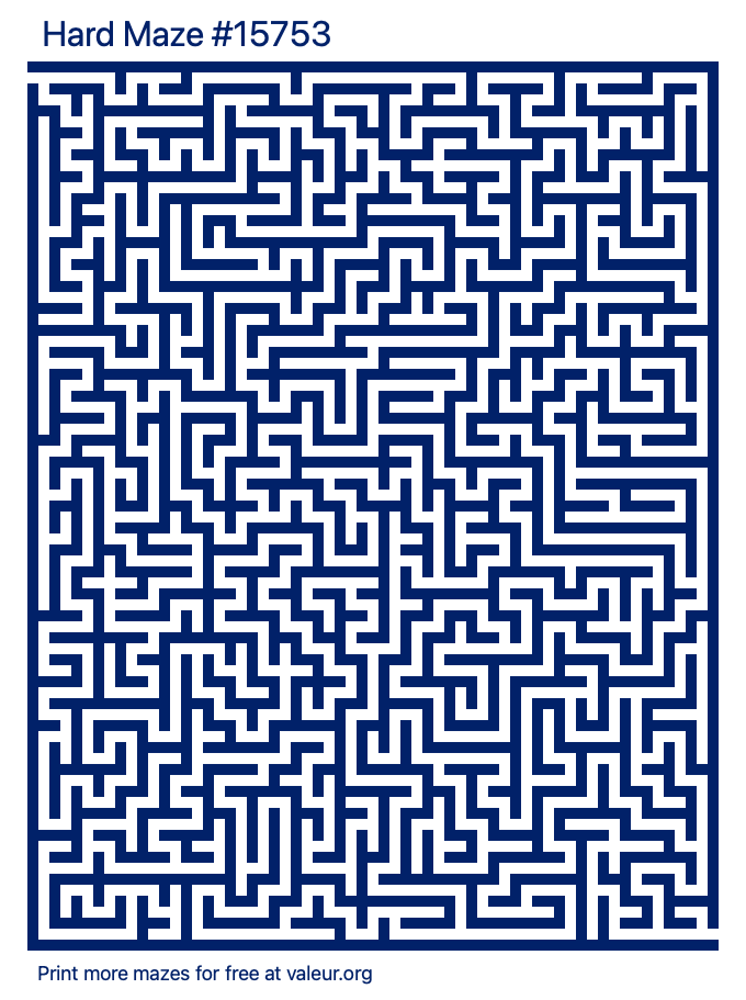 Free Printable Hard Maze number 15753