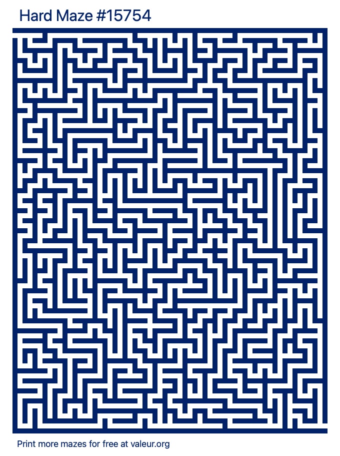 Free Printable Hard Maze number 15754