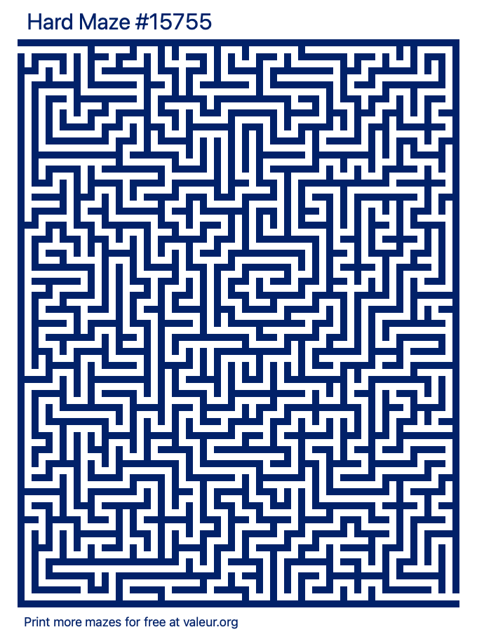 Free Printable Hard Maze number 15755
