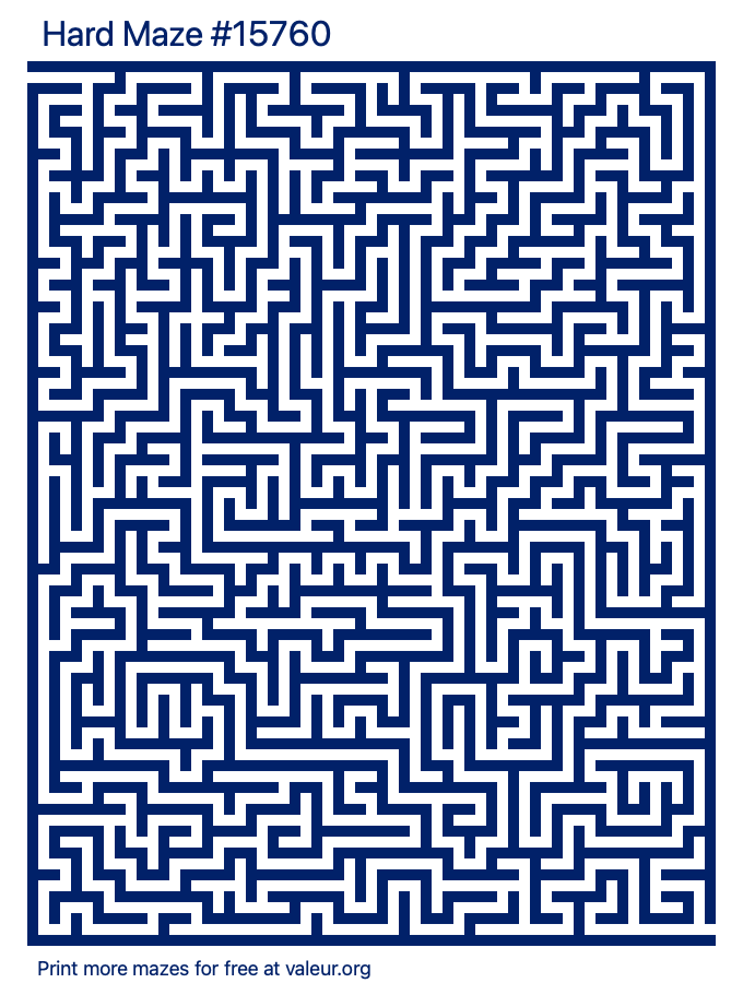 Free Printable Hard Maze number 15760