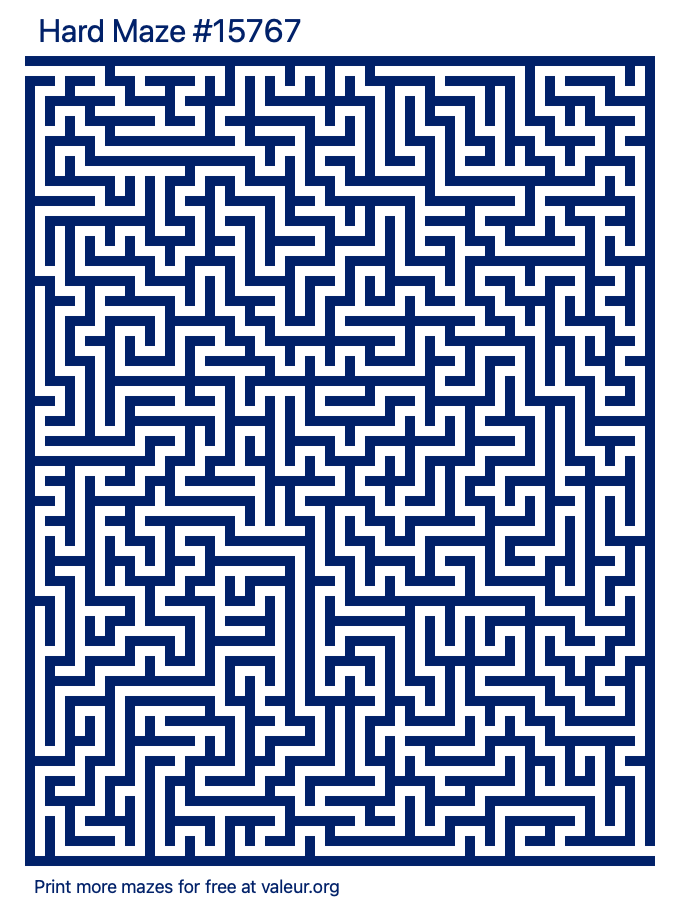 Free Printable Hard Maze number 15767